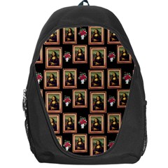 Mona Lisa Frame Pattern Backpack Bag by snowwhitegirl