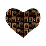 Mona Lisa Frame Pattern Standard 16  Premium Heart Shape Cushions Front