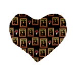 Mona Lisa Frame Pattern Standard 16  Premium Heart Shape Cushions Back