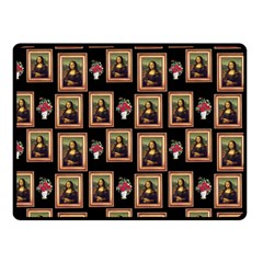 Mona Lisa Frame Pattern Double Sided Fleece Blanket (small)  by snowwhitegirl