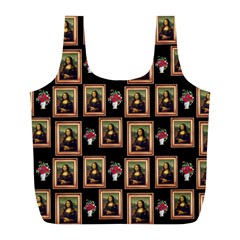 Mona Lisa Frame Pattern Full Print Recycle Bag (l) by snowwhitegirl