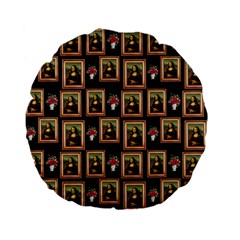 Mona Lisa Frame Pattern Standard 15  Premium Flano Round Cushions