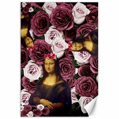 Mona Lisa Floral Black Canvas 20  x 30 