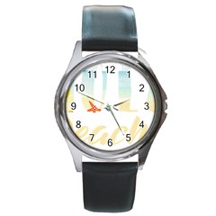 Hola Beaches 3391 Trimmed Round Metal Watch by mattnz