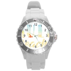 Hola Beaches 3391 Trimmed Round Plastic Sport Watch (l)