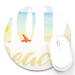 Hola Beaches 3391 Trimmed Round Mousepads