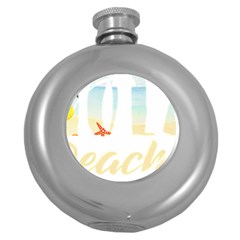 Hola Beaches 3391 Trimmed Round Hip Flask (5 Oz)