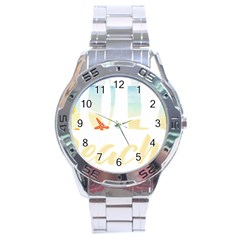 Hola Beaches 3391 Trimmed Stainless Steel Analogue Watch by mattnz