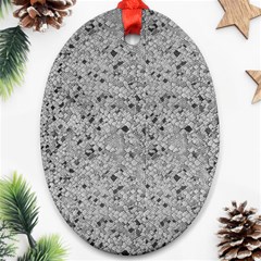 Cracked Texture Abstract Print Ornament (oval)