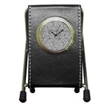 Cracked Texture Abstract Print Pen Holder Desk Clock Front