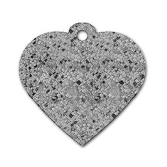 Cracked Texture Abstract Print Dog Tag Heart (one Side) by dflcprints