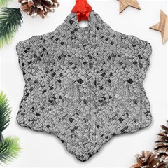 Cracked Texture Abstract Print Ornament (snowflake)