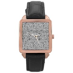 Cracked Texture Abstract Print Rose Gold Leather Watch  by dflcprints