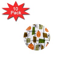 Halloween Mid Century Modern 1  Mini Magnet (10 Pack)  by KayCordingly