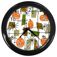 Halloween Mid Century Modern Wall Clock (black) by KayCordingly