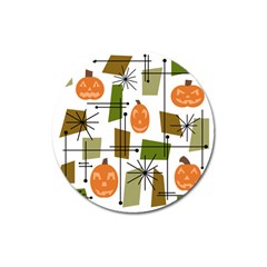 Halloween Mid Century Modern Magnet 3  (round)