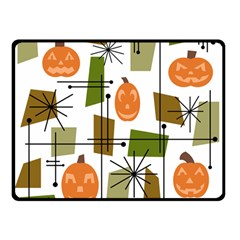 Halloween Mid Century Modern Double Sided Fleece Blanket (small)  by KayCordingly