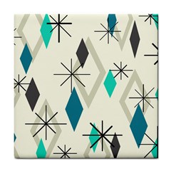 Atomic Era Diamonds (turquoise) Tile Coasters