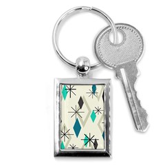 Atomic Era Diamonds (turquoise) Key Chains (rectangle)  by KayCordingly