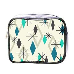 Atomic Era Diamonds (turquoise) Mini Toiletries Bag (one Side) by KayCordingly