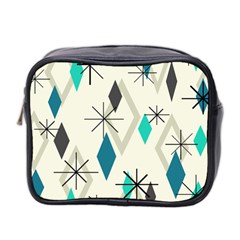 Atomic Era Diamonds (turquoise) Mini Toiletries Bag (two Sides) by KayCordingly