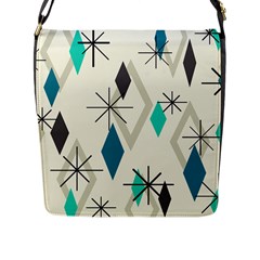 Atomic Era Diamonds (turquoise) Flap Closure Messenger Bag (l)