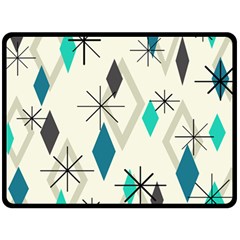 Atomic Era Diamonds (turquoise) Double Sided Fleece Blanket (large)  by KayCordingly