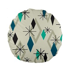 Atomic Era Diamonds (turquoise) Standard 15  Premium Flano Round Cushions by KayCordingly