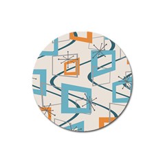 Minimalist Wavy Rectangles Magnet 3  (round) by KayCordingly