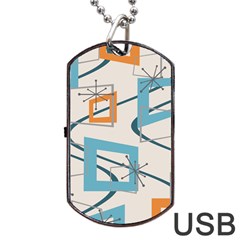 Minimalist Wavy Rectangles Dog Tag Usb Flash (two Sides)