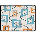 Minimalist Wavy Rectangles Double Sided Fleece Blanket (Large)  80 x60  Blanket Front