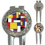 Mondrian Geometric Art 3-in-1 Golf Divots Front