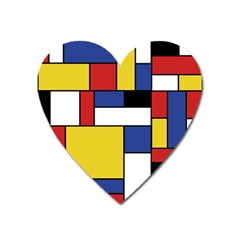 Mondrian Geometric Art Heart Magnet by KayCordingly