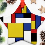 Mondrian Geometric Art Star Ornament (Two Sides) Front