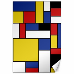 Mondrian Geometric Art Canvas 24  X 36  by KayCordingly