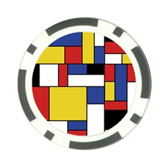 Mondrian Geometric Art Poker Chip Card Guard by KayCordingly