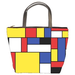 Mondrian Geometric Art Bucket Bag by KayCordingly