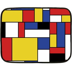 Mondrian Geometric Art Double Sided Fleece Blanket (mini)  by KayCordingly