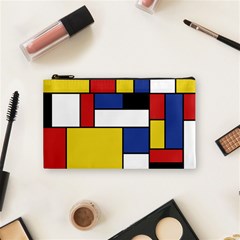 Mondrian Geometric Art Cosmetic Bag (small) by KayCordingly