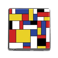 Mondrian Geometric Art Memory Card Reader (square 5 Slot) by KayCordingly