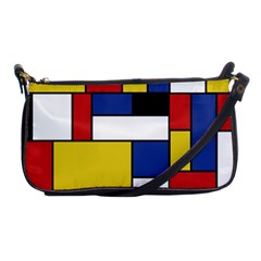 Mondrian Geometric Art Shoulder Clutch Bag by KayCordingly