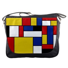 Mondrian Geometric Art Messenger Bag by KayCordingly