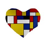 Mondrian Geometric Art Standard 16  Premium Heart Shape Cushions Front