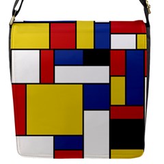 Mondrian Geometric Art Flap Closure Messenger Bag (s) by KayCordingly