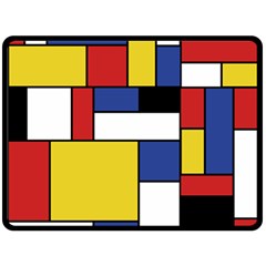 Mondrian Geometric Art Double Sided Fleece Blanket (large)  by KayCordingly