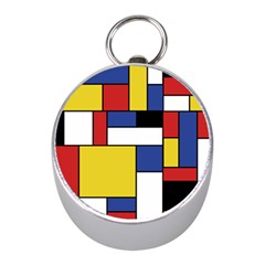 Mondrian Geometric Art Mini Silver Compasses by KayCordingly