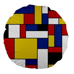 Mondrian Geometric Art Large 18  Premium Flano Round Cushions by KayCordingly