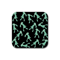 Bold And Brash Pattern Rubber Coaster (square)  by Valentinaart