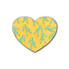 Bold And Brash Pattern Rubber Coaster (heart)  by Valentinaart