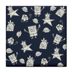 Doodle Bob Pattern Tile Coasters